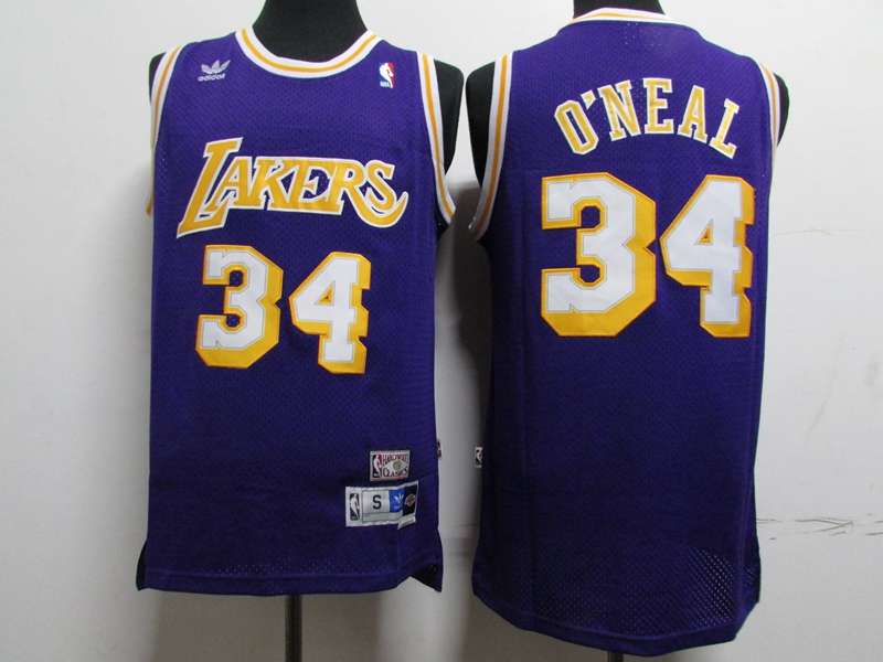 Los Angeles Lakers ONEAL #34 Purples Classics Basketball Jersey (Stitched)