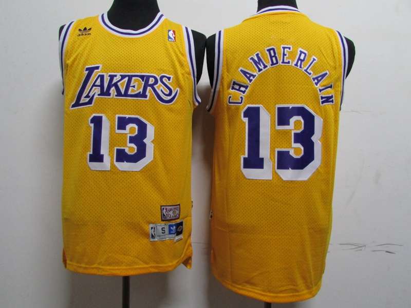 Los Angeles Lakers CHAMBERLAIN #13 Yellow Classics Basketball Jersey (Stitched)