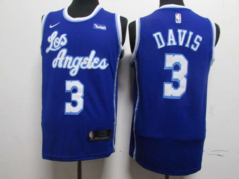 Los Angeles Lakers DAVIS #3 Blue Basketball Jersey (Stitched)