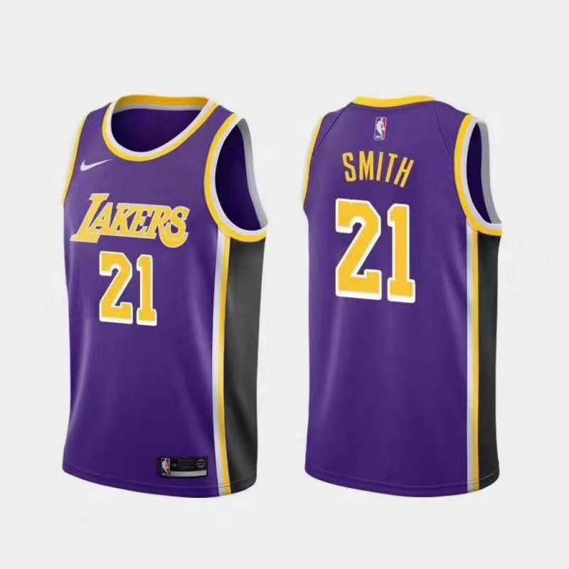 Los Angeles Lakers SMITH #21 Purples Basketball Jersey (Stitched)