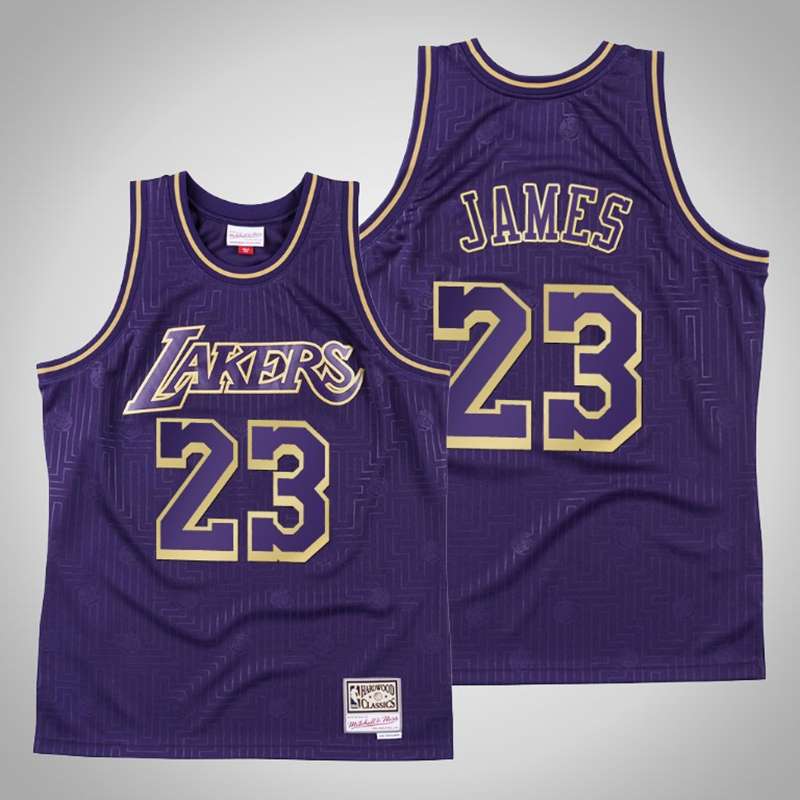 Los Angeles Lakers JAMES #23 Purple Basketball Jersey (Stitched) 02