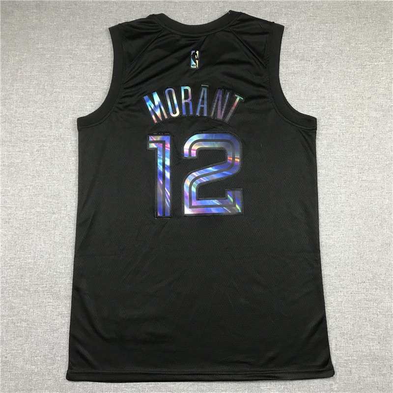Memphis Grizzlies 20/21 MORANT #12 Black Basketball Jersey (Stitched) 02