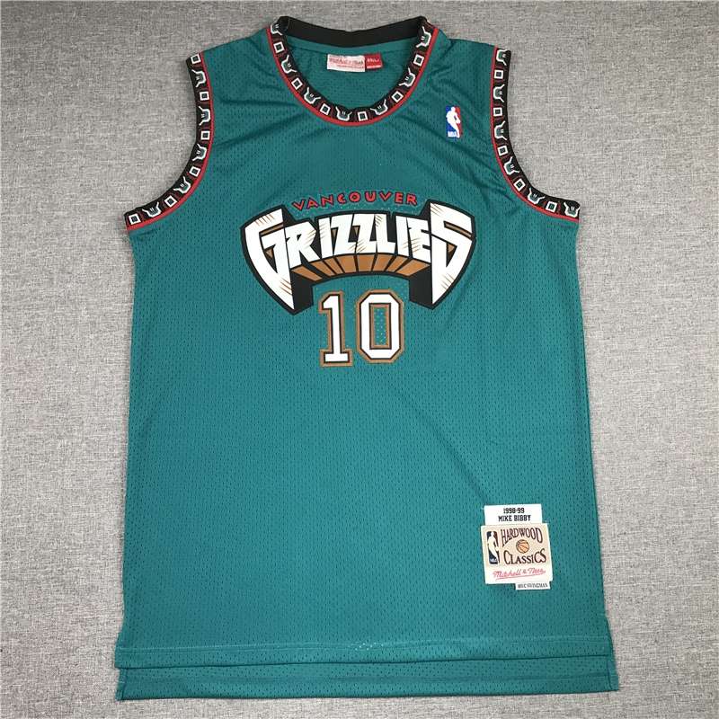 Memphis Grizzlies 98/99 BIBBY #10 Green Classics Basketball Jersey (Stitched)