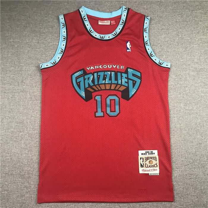 Memphis Grizzlies 1998/99 BIBBY #10 Red Classics Basketball Jersey (Stitched)