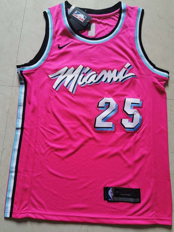 Miami Heat 2020 NUNN #25 Pink City Basketball Jersey (Stitched)