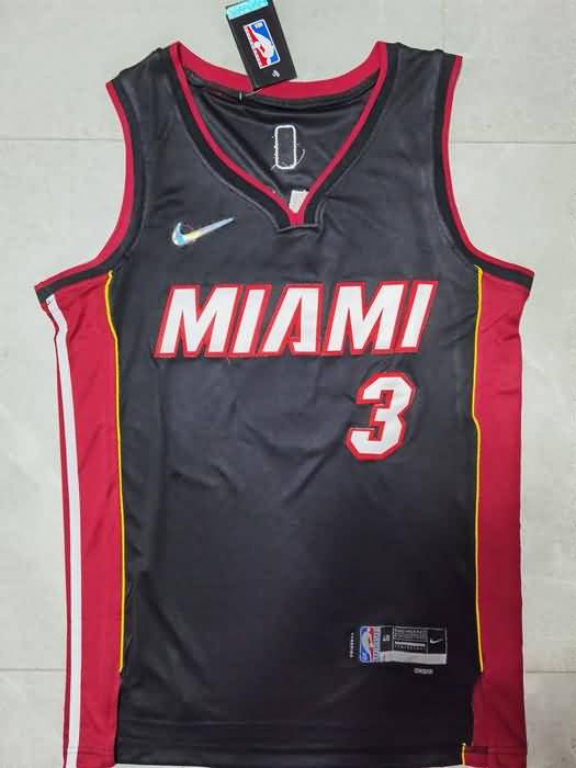 21/22 Miami Heat #3 WADE Black Basketball Jersey (Stitched)