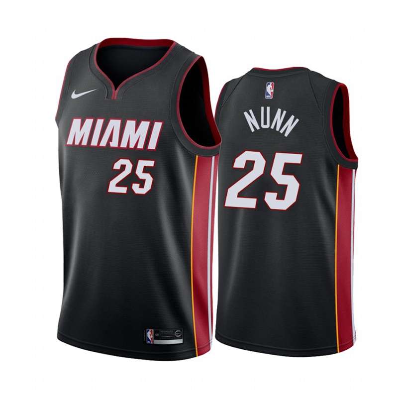 Miami Heat NUNN #25 Black Basketball Jersey (Stitched)