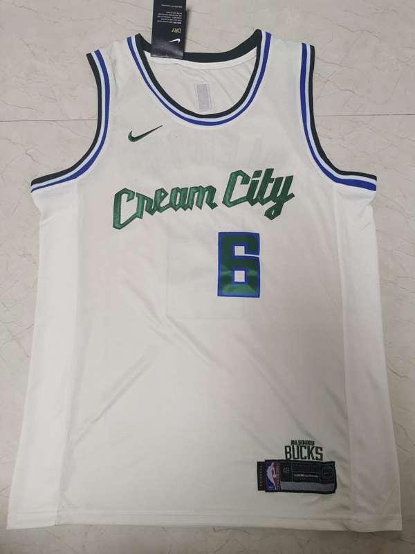 Milwaukee Bucks 2020 BLEDSOE #6 White City Basketball Jersey (Stitched)