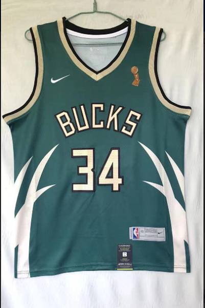 Milwaukee Bucks 20/21 ANTETOKOUNMPO #34 Green City Basketball Jersey (Stitched) 02