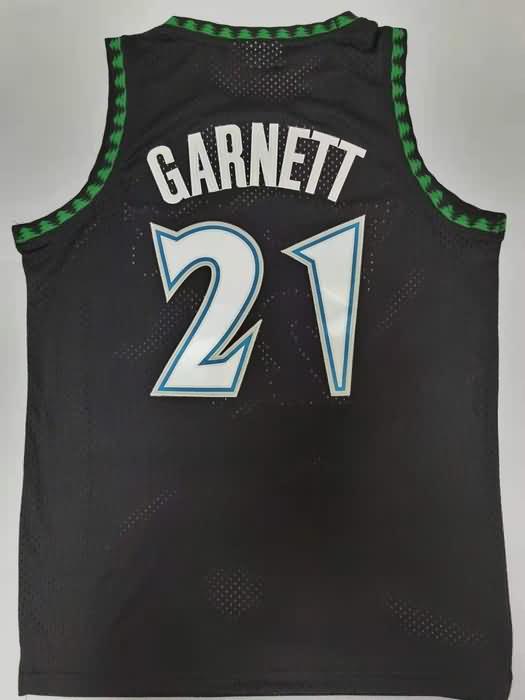 Minnesota Timberwolves 1997/98 GARNETT #21 Black Classics Basketball Jersey (Stitched)
