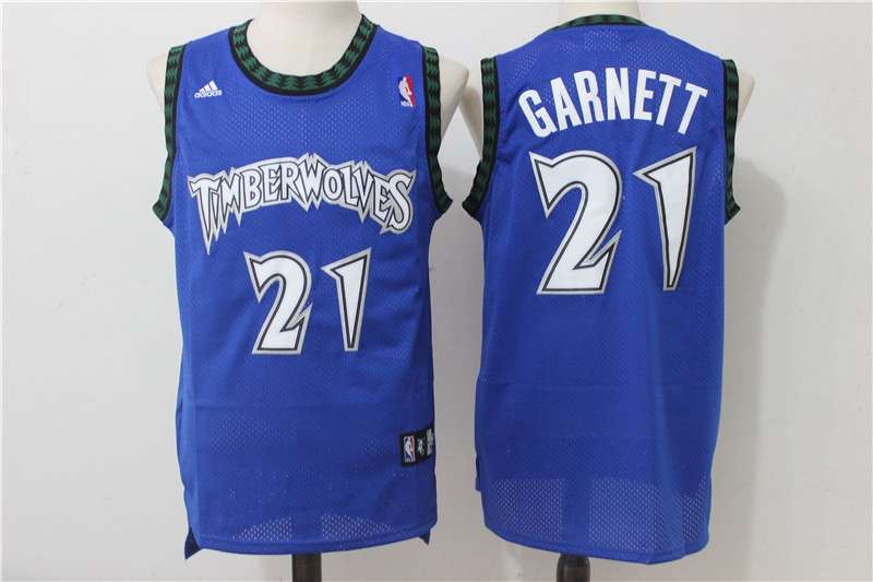Minnesota Timberwolves GARNETT #21 Blue Classics Basketball Jersey (Stitched) 02