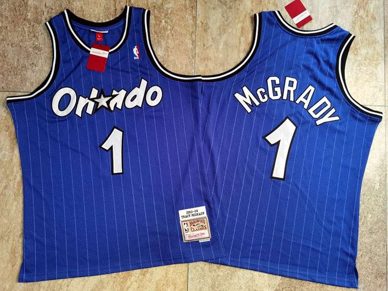 Orlando Magic 03/04 MCGRADY #1 Blue Classics Basketball Jersey (Closely Stitched)