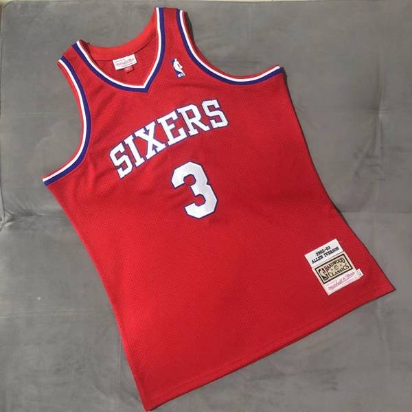 Philadelphia 76ers 2002/03 IVERSON #3 Red Classics Basketball Jersey (Closely Stitched)