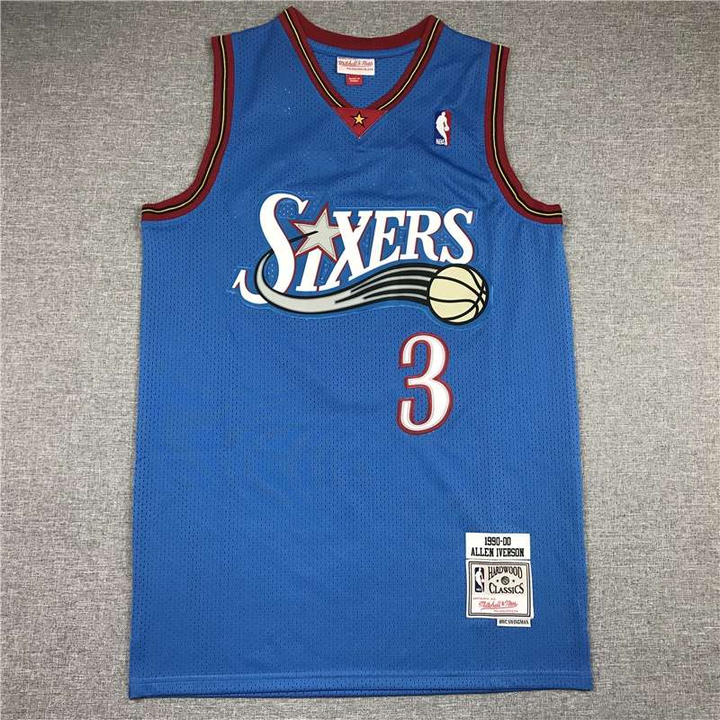 Philadelphia 76ers IVERSON #3 Blue Classics Basketball Jersey 02 (Stitched)