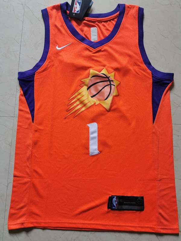 Phoenix Suns 2020 BOOKER #1 Orange Basketball Jersey (Stitched)