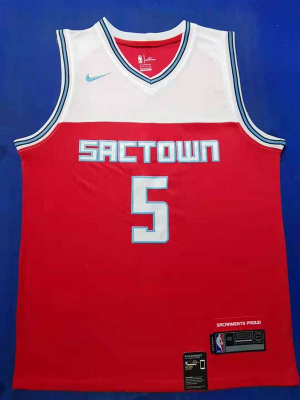 Sacramento Kings 2020 FOX #5 Red City Basketball Jersey (Stitched)