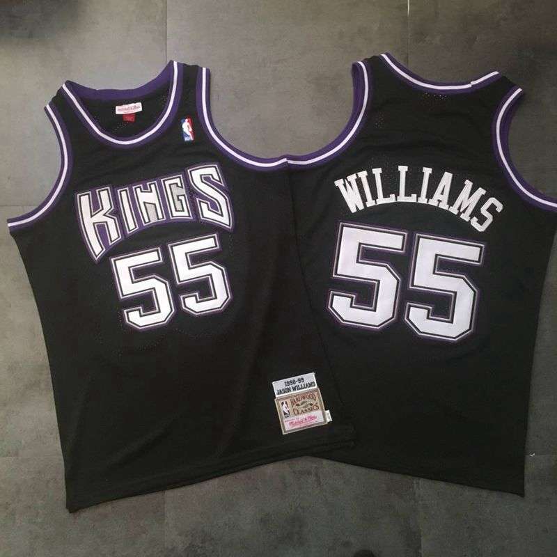 Sacramento Kings 98/99 WILLIAMS #55 Black Classics Basketball Jersey (Closely Stitched)