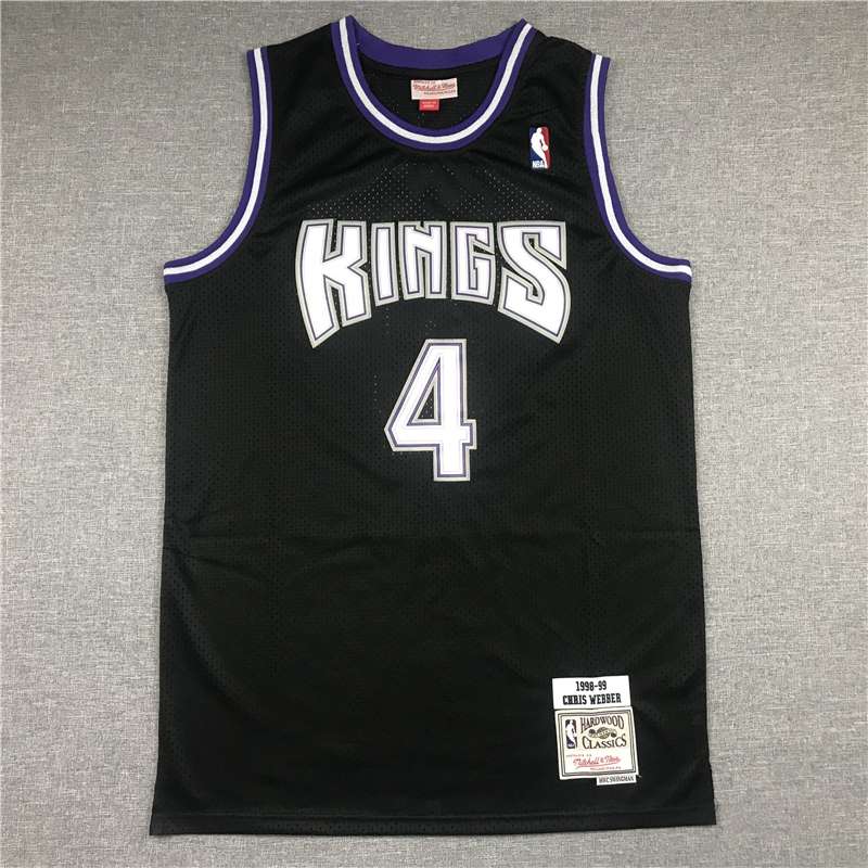 Sacramento Kings 98/99 WEBBER #4 Black Classics Basketball Jersey (Stitched)