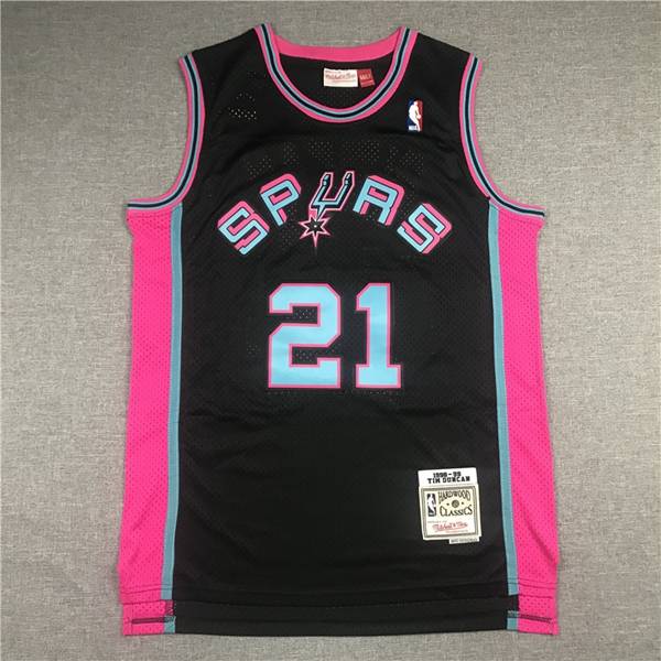 San Antonio Spurs 98/99 DUNCAN #21 Black Classics Basketball Jersey (Stitched)