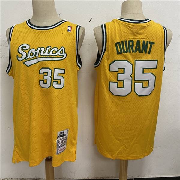 Seattle Sounders 07/08 DURANT #35 Yellow Classics Basketball Jersey (Stitched)