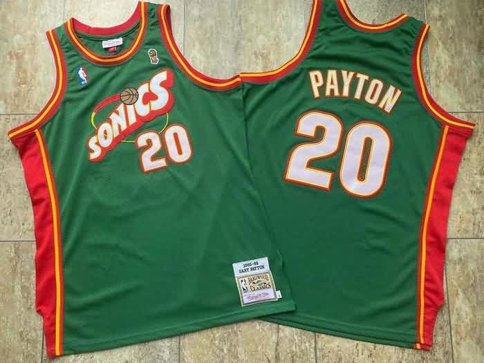 Seattle Sounders 1995/96 PAYTON #20 Green Classics Basketball Jersey (Closely Stitched)