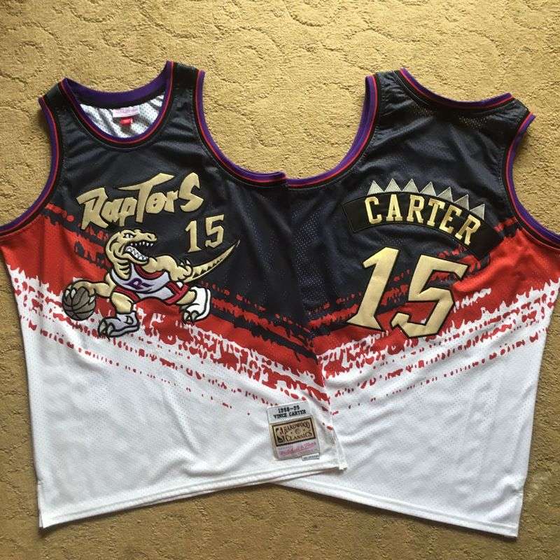 Toronto Raptors 98/99 CARTER #15 Black White Classics Basketball Jersey (Closely Stitched)
