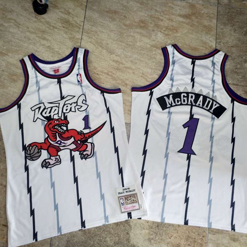 Toronto Raptors 98/99 MCGRADY #1 White Classics Basketball Jersey (Closely Stitched)