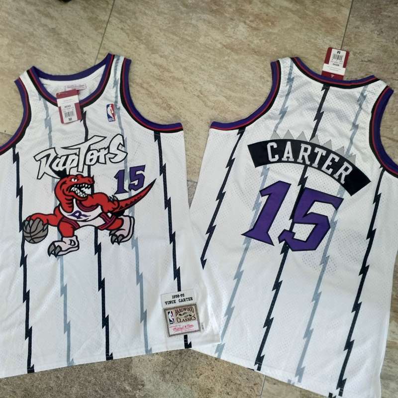 Toronto Raptors 98/99 CARTER #15 White Classics Basketball Jersey (Closely Stitched)