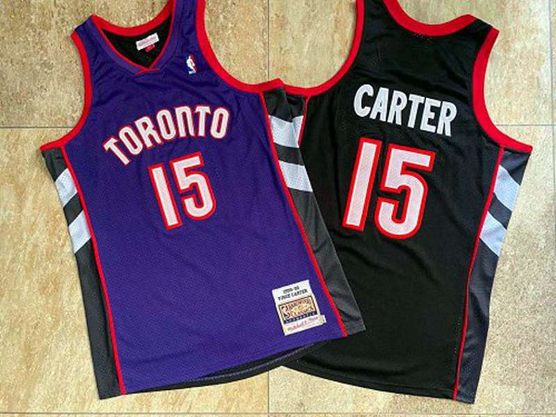 Toronto Raptors 99/00 CARTER #15 Purple Black Classics Basketball Jersey (Closely Stitched)