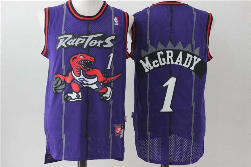Toronto Raptors MCGRADY #1 Purples Classics Basketball Jersey (Stitched)