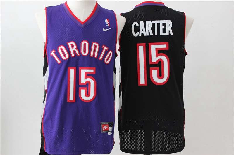 Toronto Raptors CARTER #15 Purples Black Classics Basketball Jersey (Stitched)