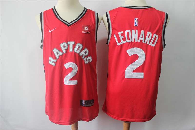 Toronto Raptors LEONARD #2 Red Basketball Jersey (Stitched)