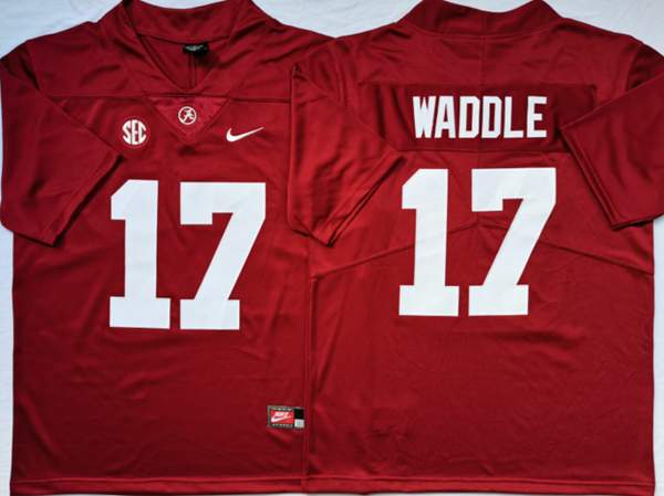 Alabama Crimson Tide Red WADDLE #17 NCAA Football Jersey