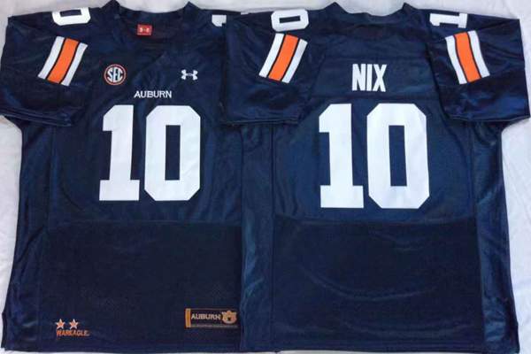 Auburn Tigers Dark Blue NIX #10 NCAA Football Jersey