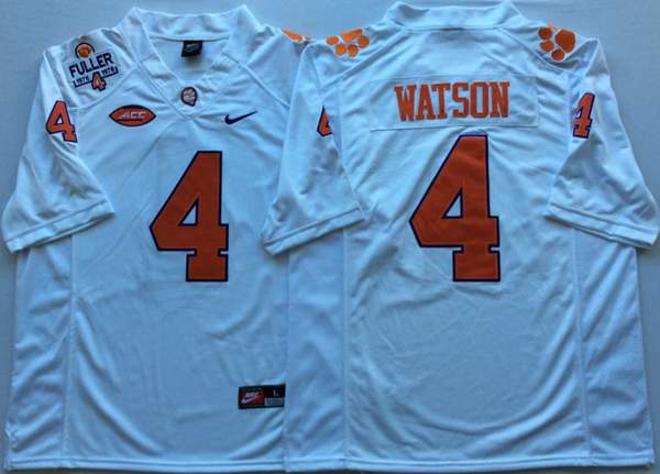 Clemson Tigers White WATSON #4 NCAA Football Jersey