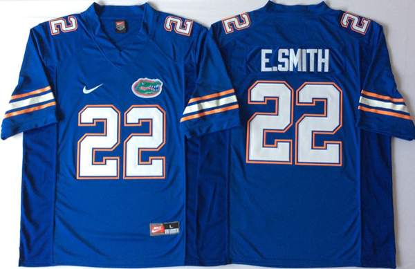 Florida Gators Blue E.SMITH #22 NCAA Football Jersey 02