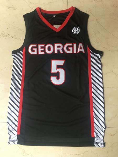 Georgia Bulldogs Black EDWAROS #5 NCAA Basketball Jersey