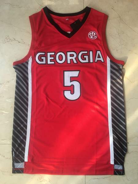 Georgia Bulldogs Red EDWAROS #5 NCAA Basketball Jersey
