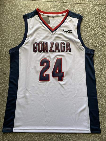 Gonzaga Bulldogs White KISPERT #24 NCAA Basketball Jersey