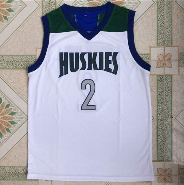 Huskies White LONZO BALL #2 Basketball Jersey