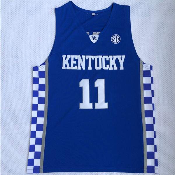 Kentucky Wildcats Blue WALL #11 NCAA Basketball Jersey