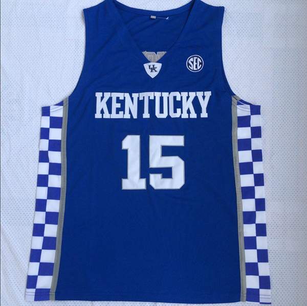 Kentucky Wildcats Blue COUSINS #15 NCAA Basketball Jersey