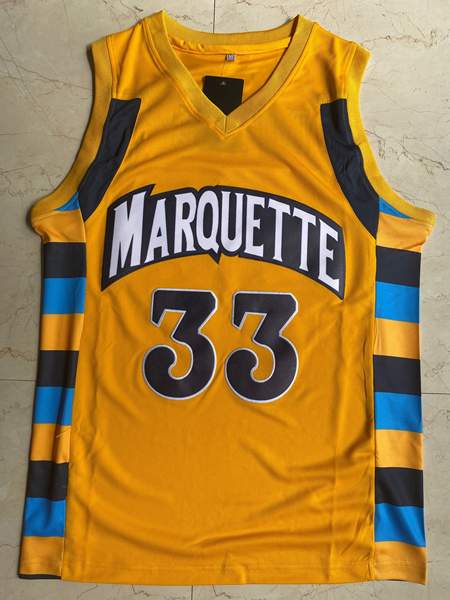 Marquette Golden Eagles Yellow BUTLER #33 NCAA Basketball Jersey