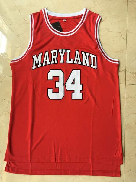 Maryland Terrapins Red BIAS #34 NCAA Basketball Jersey