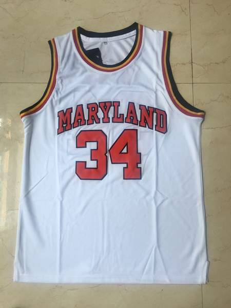 Maryland Terrapins White BIAS #34 NCAA Basketball Jersey