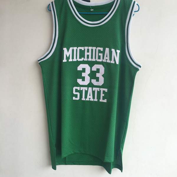 Michigan State Spartans Green JOHNSON #33 NCAA Basketball Jersey 02