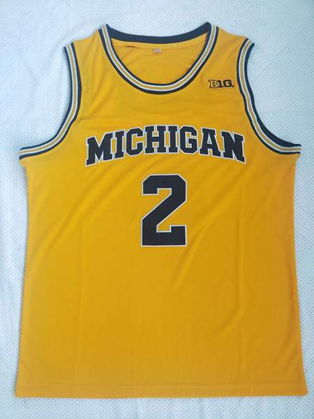 Michigan Wolverines Yellow POOLE #2 NCAA Basketball Jersey