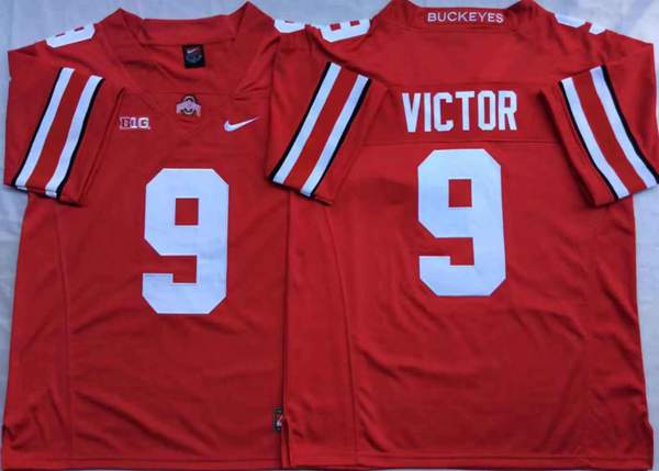 Ohio State Buckeyes Red VICTOR #9 NCAA Football Jersey