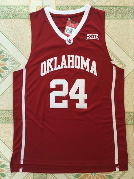 Oklahoma Sooners Red HIELD #24 NCAA Basketball Jersey