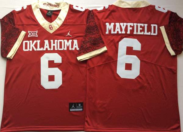 Oklahoma Sooners Red MAYFIELD #6 NCAA Football Jersey